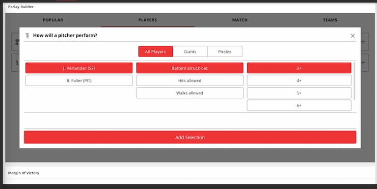 An image of MLB pitcher prop bets at BetOnline, illustrating player performance props.